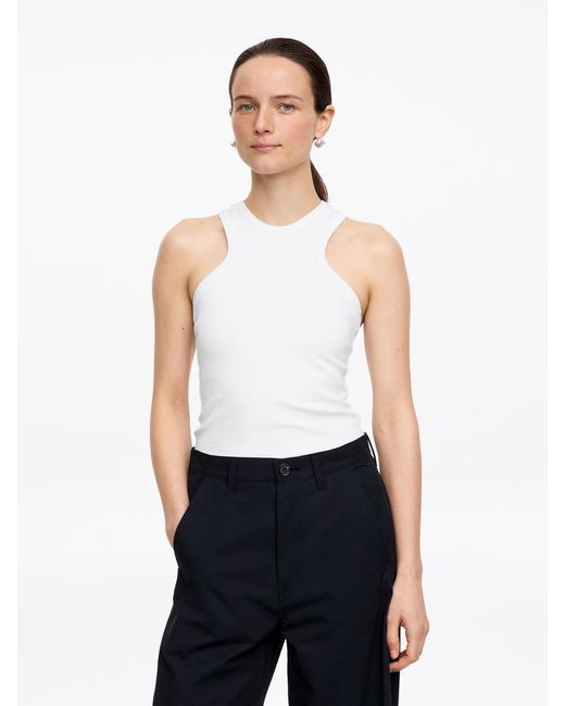 ARKET White Racerback Tank Top