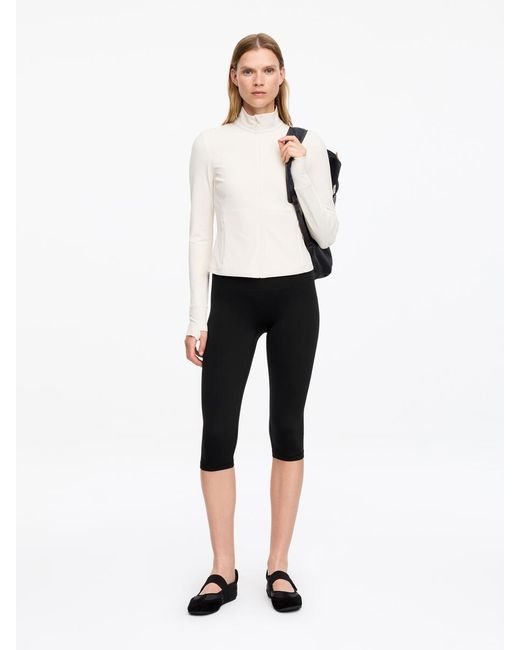 ARKET White Soft Stretch Capri Leggings