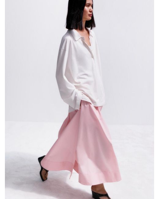 ARKET Blue Midi Cotton Skirt