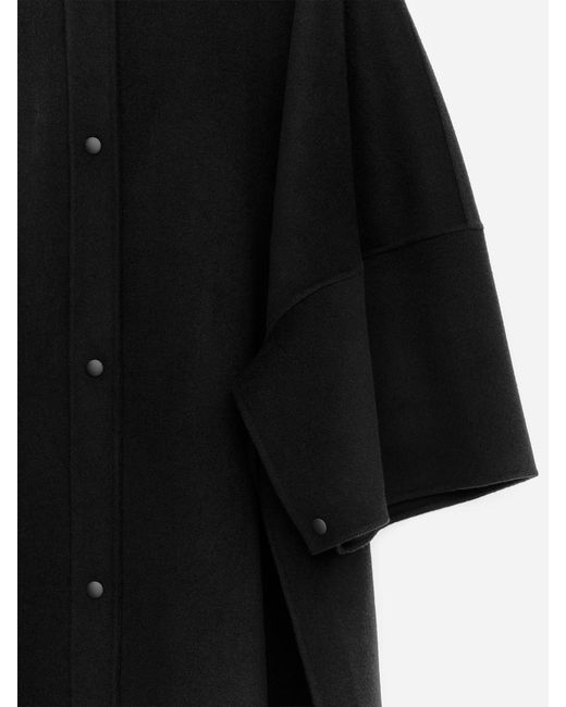 ARKET Black Doublé Wool-Blend Cape