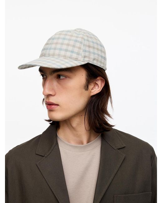 ARKET Natural Seersucker Baseball Cap for men