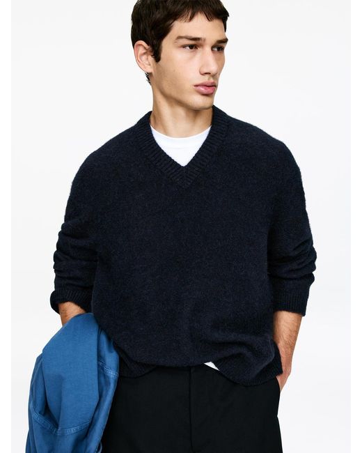 ARKET Blue Relaxed Alpaca Wool Blend Jumper for men