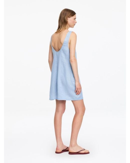 ARKET Blue Short Linen Jumpsuit