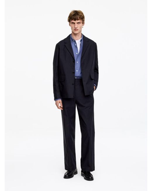 ARKET Blue Cotton Hopsack Blazer for men