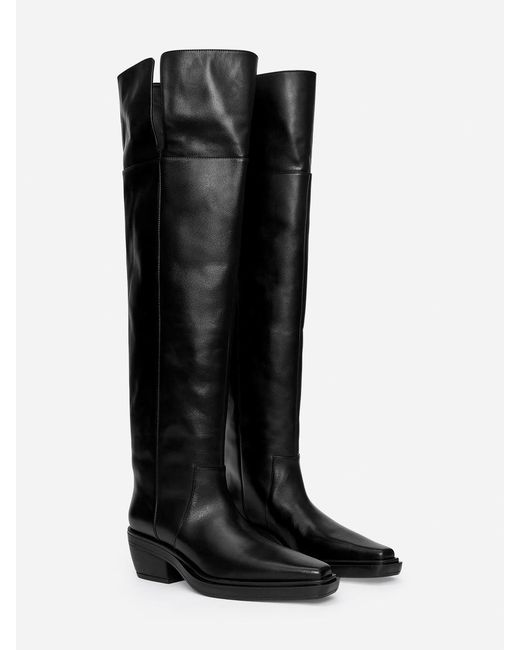 ARKET Black Over-The-Knee Leather Boots