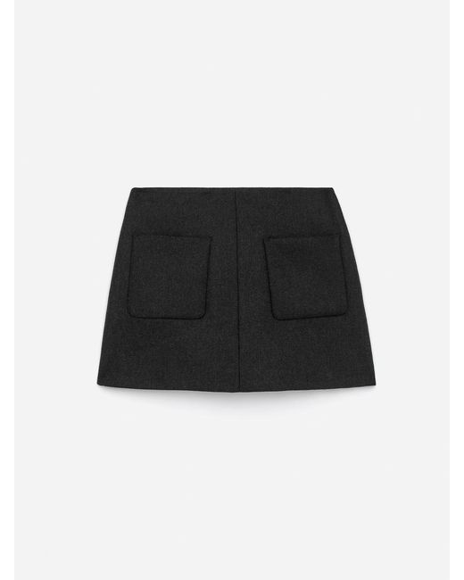 ARKET Black Wool-Blend Mini Skirt