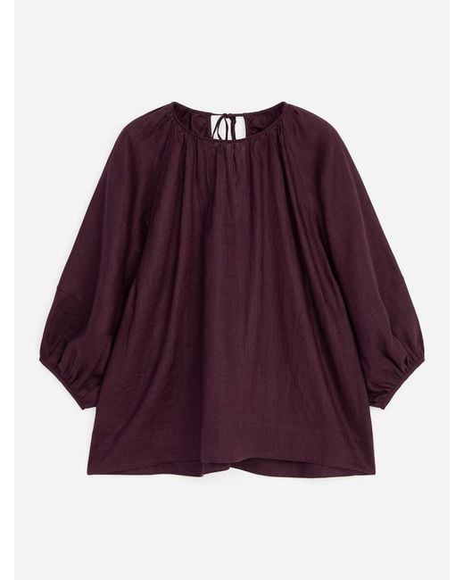 ARKET Gathered Linen Blouse