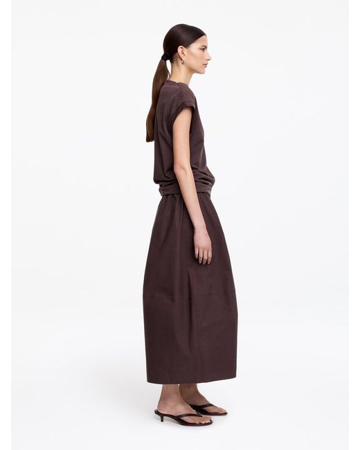 ARKET Purple Cotton Midi Skirt