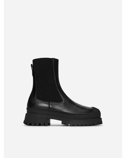 ARKET Black Chunky Stiefelette Aus Leder