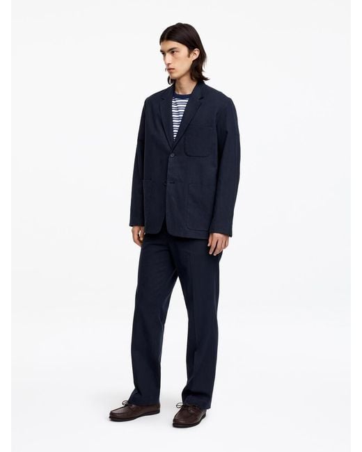 ARKET Blue Linen Blend Blazer for men
