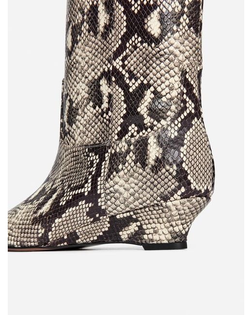ARKET Black Wedge-Heel Leather Boots