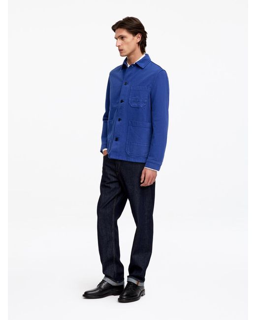 ARKET Blue Overdyed Twill Overshirt for men
