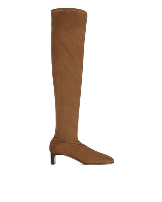 ARKET Brown Suede Over Knee Boots