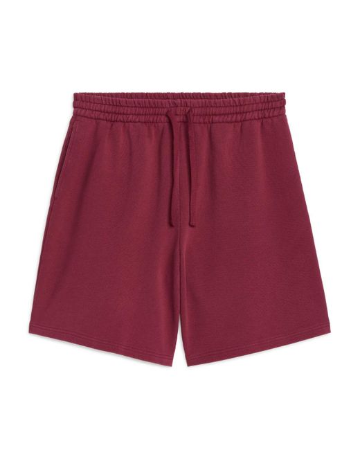ARKET Red French Terry Shorts