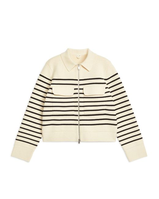 ARKET White Knitted Cotton Jacket