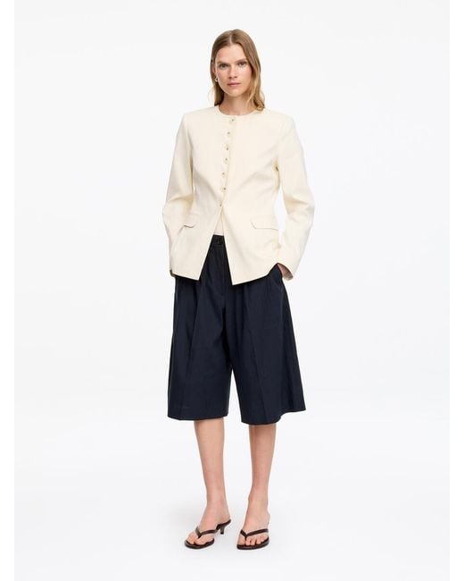 ARKET Blue Tailored Wide-Leg Shorts