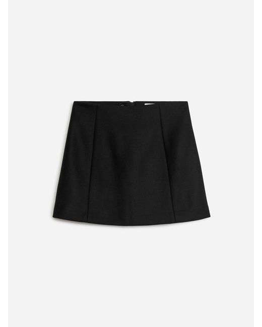 ARKET Black Wool Mini Skirt