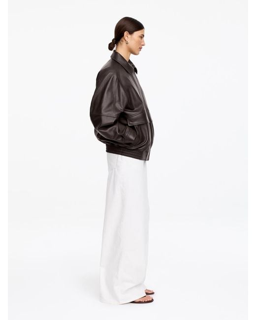 ARKET Brown Relaxed Leather Jacket