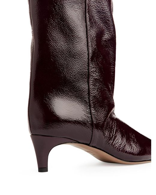 ARKET Brown Pointed Kitten-heel Boots