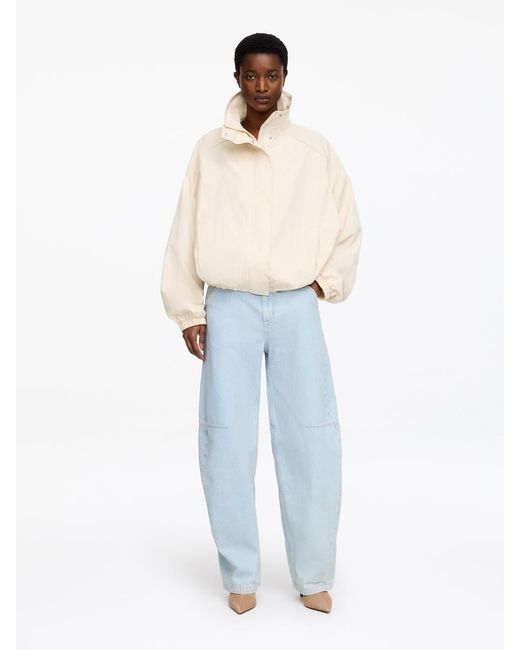 ARKET Blue Funnel-Neck Nylon Jacket