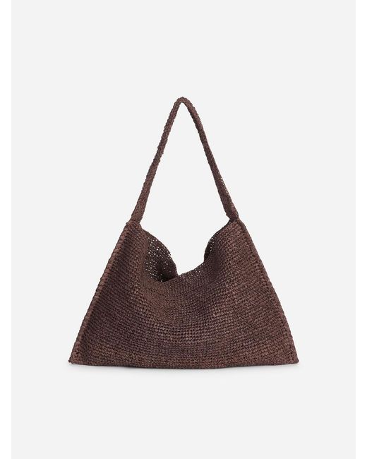ARKET Brown Raffia Shoulder Bag