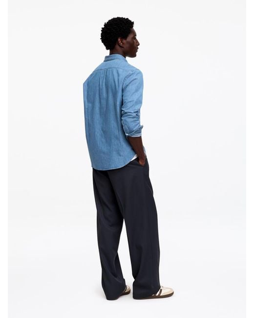 ARKET Blue Regular Denim Shirt for men