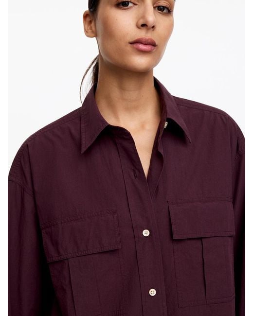 ARKET Purple Cotton Shirt Dress