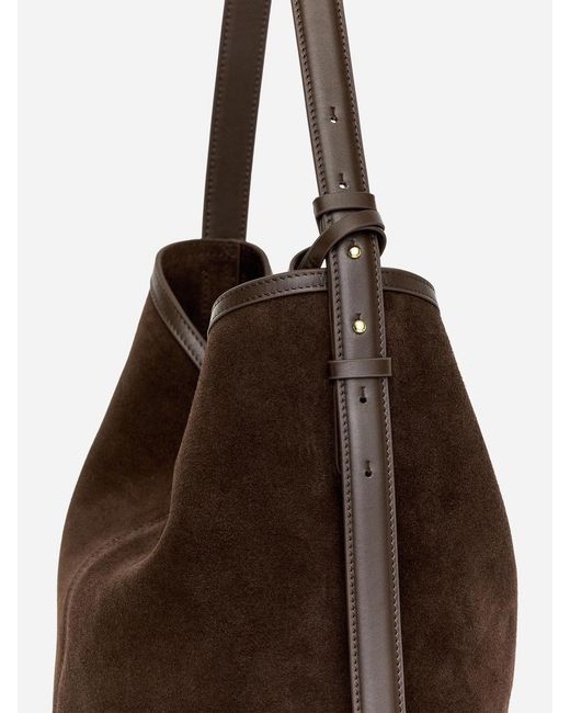 ARKET Blue Split Suede Bucket Tote