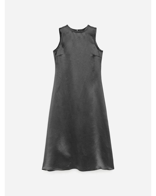 ARKET White Crushed Satin Midi Dress