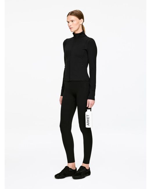 ARKET Black Soft Zip-Up Training Jacket