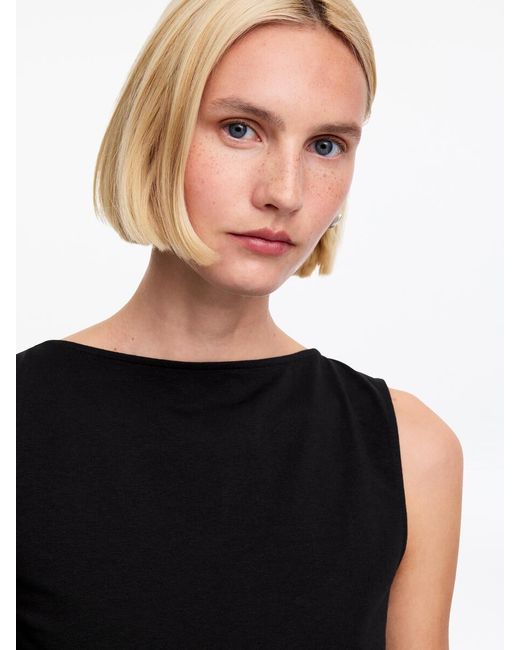 ARKET Black Boat Neck Tank Top