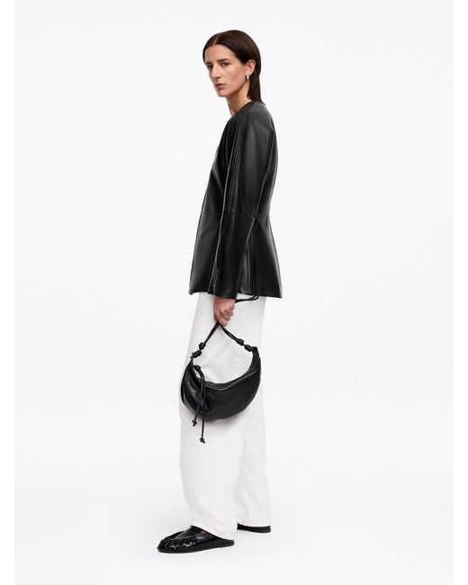 ARKET Black Sculptural Leather Jacket