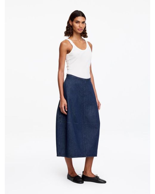 ARKET Blue Barrel Denim Skirt