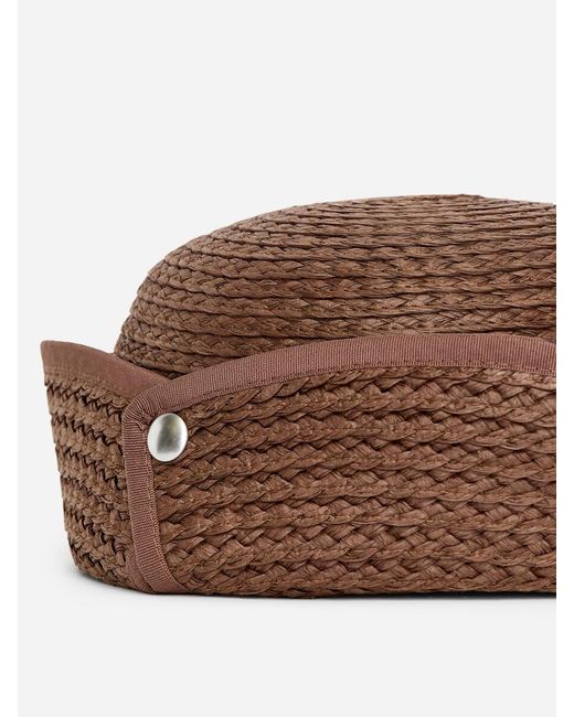 ARKET White Folded-Brim Straw Hat