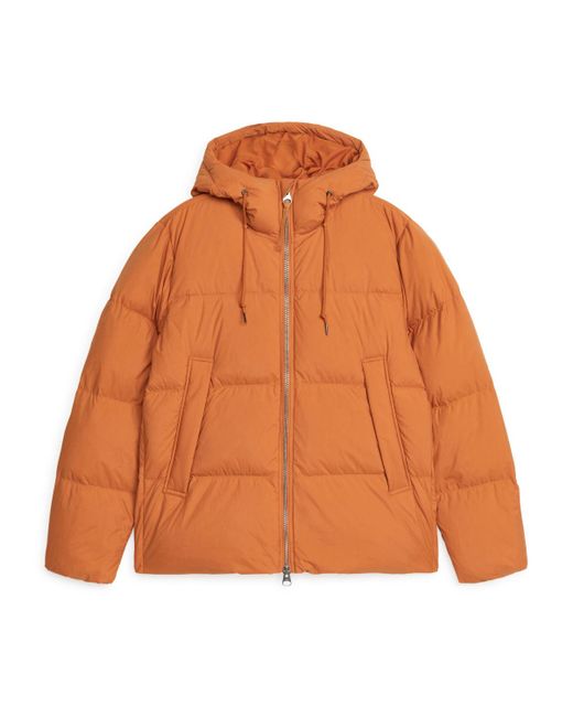 ARKET Orange Down Puffer Jacket for men