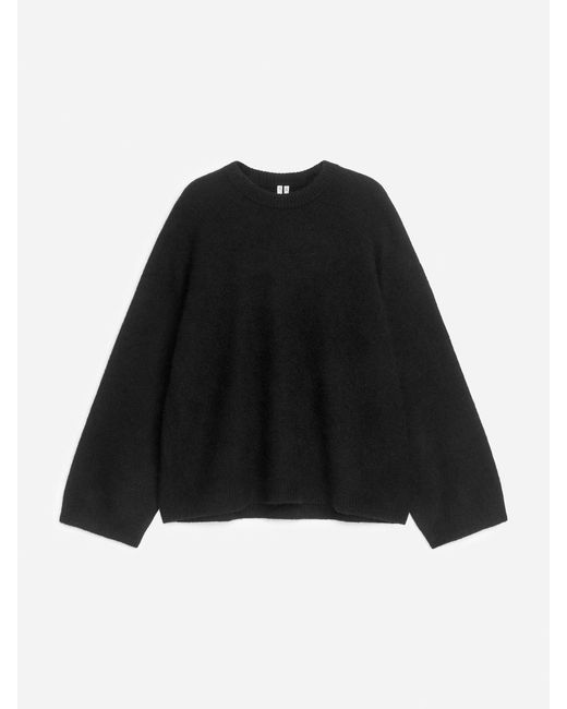 ARKET Black Alpaca-Wool Blend Jumper
