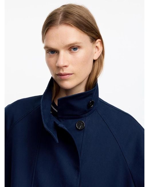 ARKET Blue Funnel-Collar Cotton Jacket