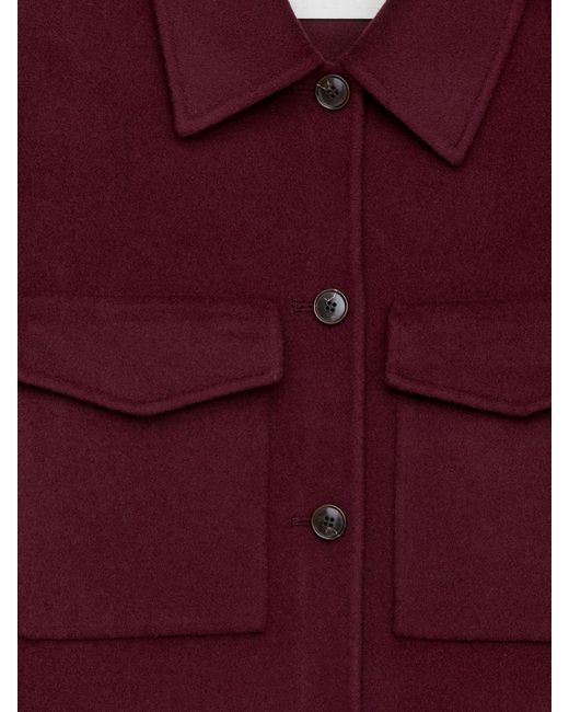 ARKET Red Double-Face Wool Overshirt
