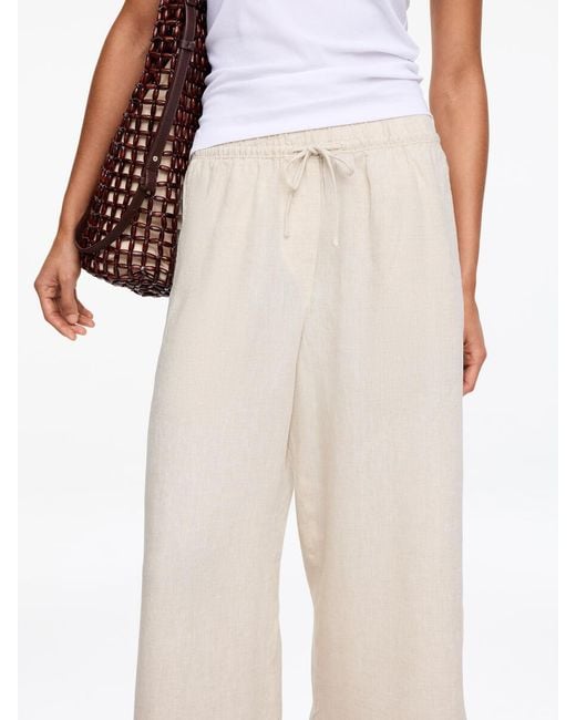ARKET Natural Cropped Linen Trousers