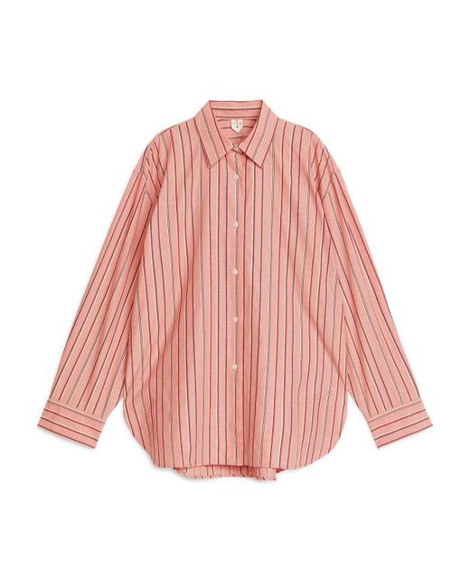 ARKET Pink Relaxed Poplin Shirt