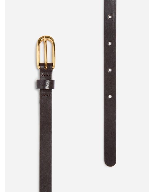 ARKET White Slim Leather Belt