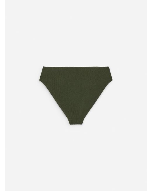 ARKET Green Mid Waist Crinkle Bikini Bottom
