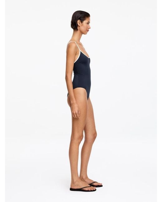 ARKET White Contrasting Strap Swimsuit