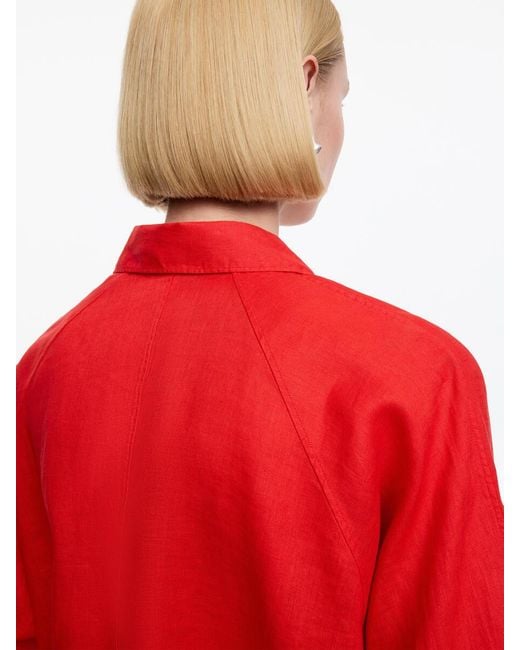 ARKET Red Relaxed Linen Shirt