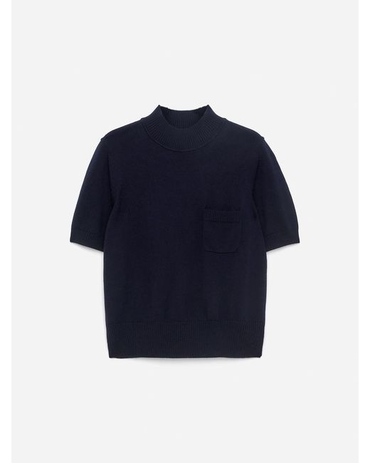ARKET Blue Short-Sleeve Merino Jumper