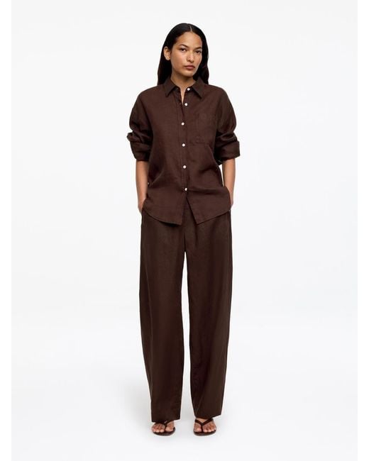 ARKET Purple Barrel Linen Trousers