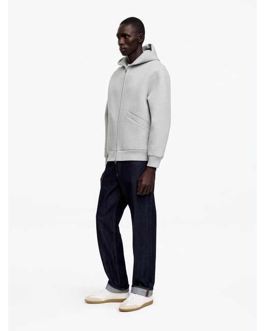 ARKET Gray Scuba Zip Hoodie for men