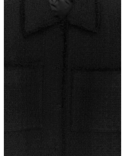 ARKET Black Wool-Blend Bouclé Jacket