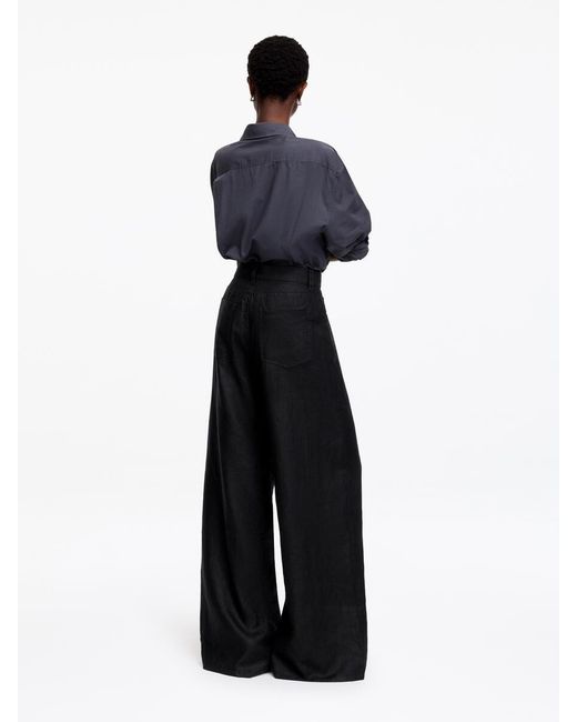 ARKET Black Five-Pocket Linen Trousers