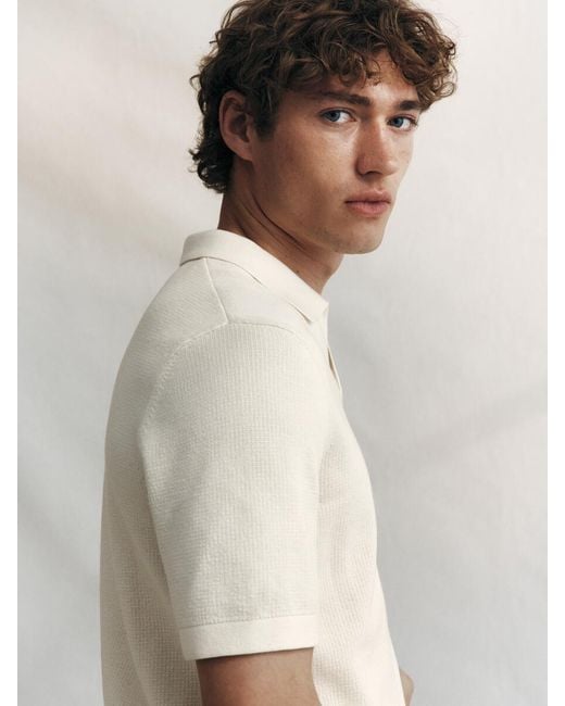 ARKET White Textured Polo Shirt for men